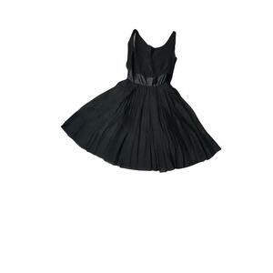 Vintage Jeanne Darc Black Chiffon Full Skirt Evening Dress Sz Xs/S